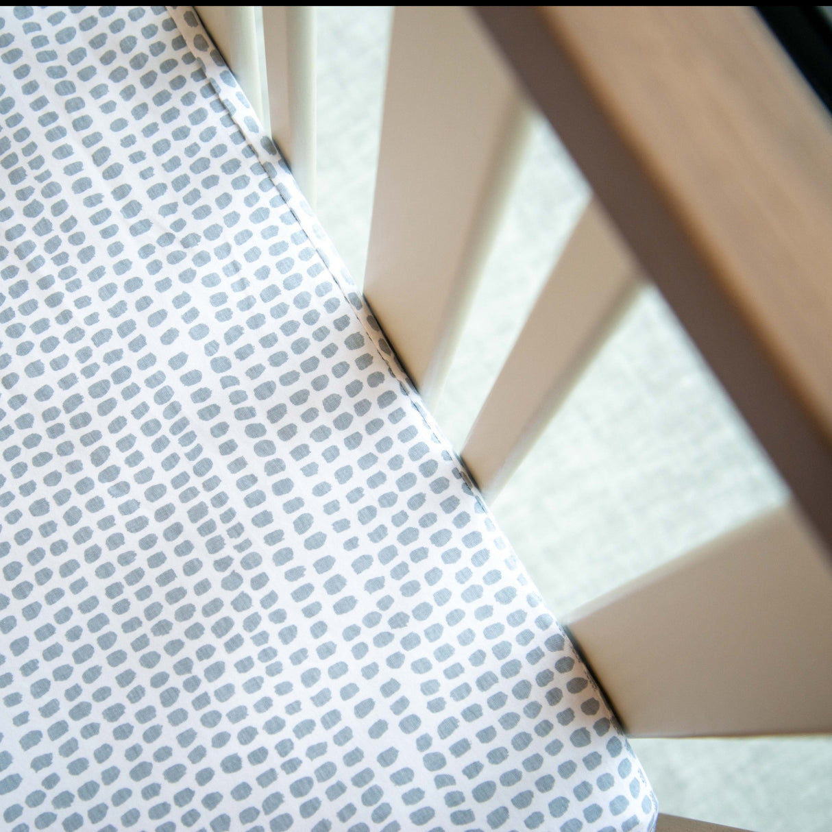 Waterproof Crib Sheet Set - Misty Blue Stripes & Splash