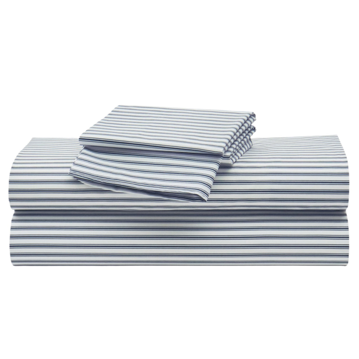 Luxe Premium Cotton Navy French Ticking Bed Sheets