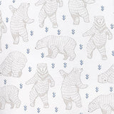 Zipper Footie - Dancing Bears on White  100% Pima Cotton by Feather Baby - HoneyBug 