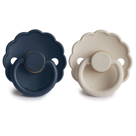 FRIGG Daisy Natural Rubber Pacifier 2-Pack - Dark Navy/Sandstone