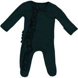 Ruffle 2 Way Zip Romper - Dark Teal