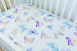 Fitted Crib Sheet - Butterfly