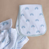 Reversible Burp Cloths - Blue Rainbow - HoneyBug 