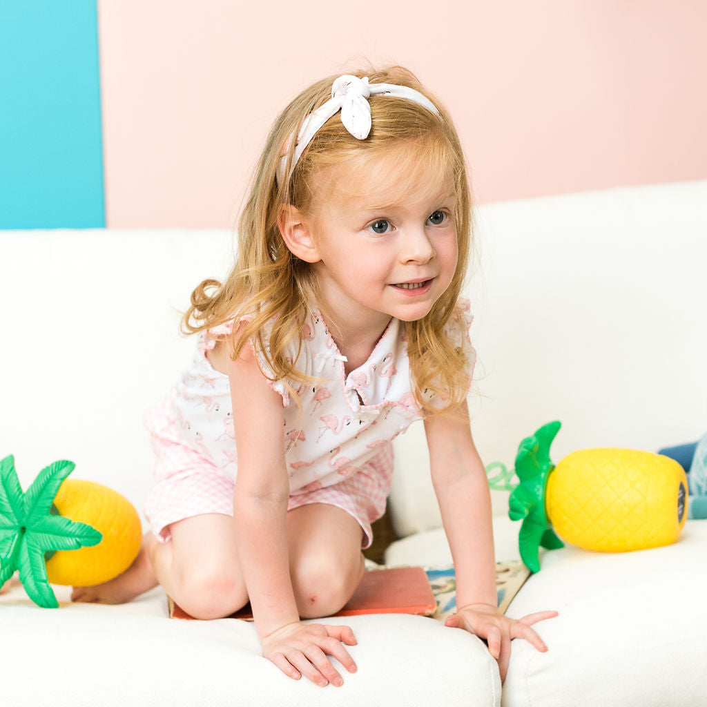 Pink Flamingo Onesie with Bows