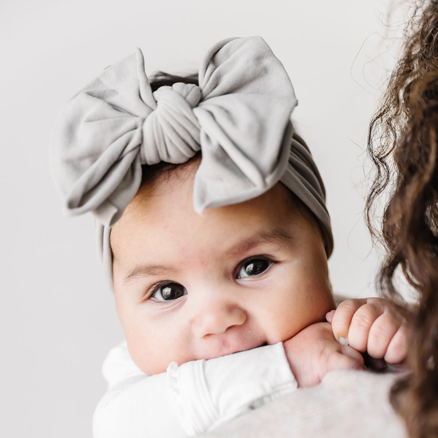 Baby Bloom Bows: Grey - HoneyBug 