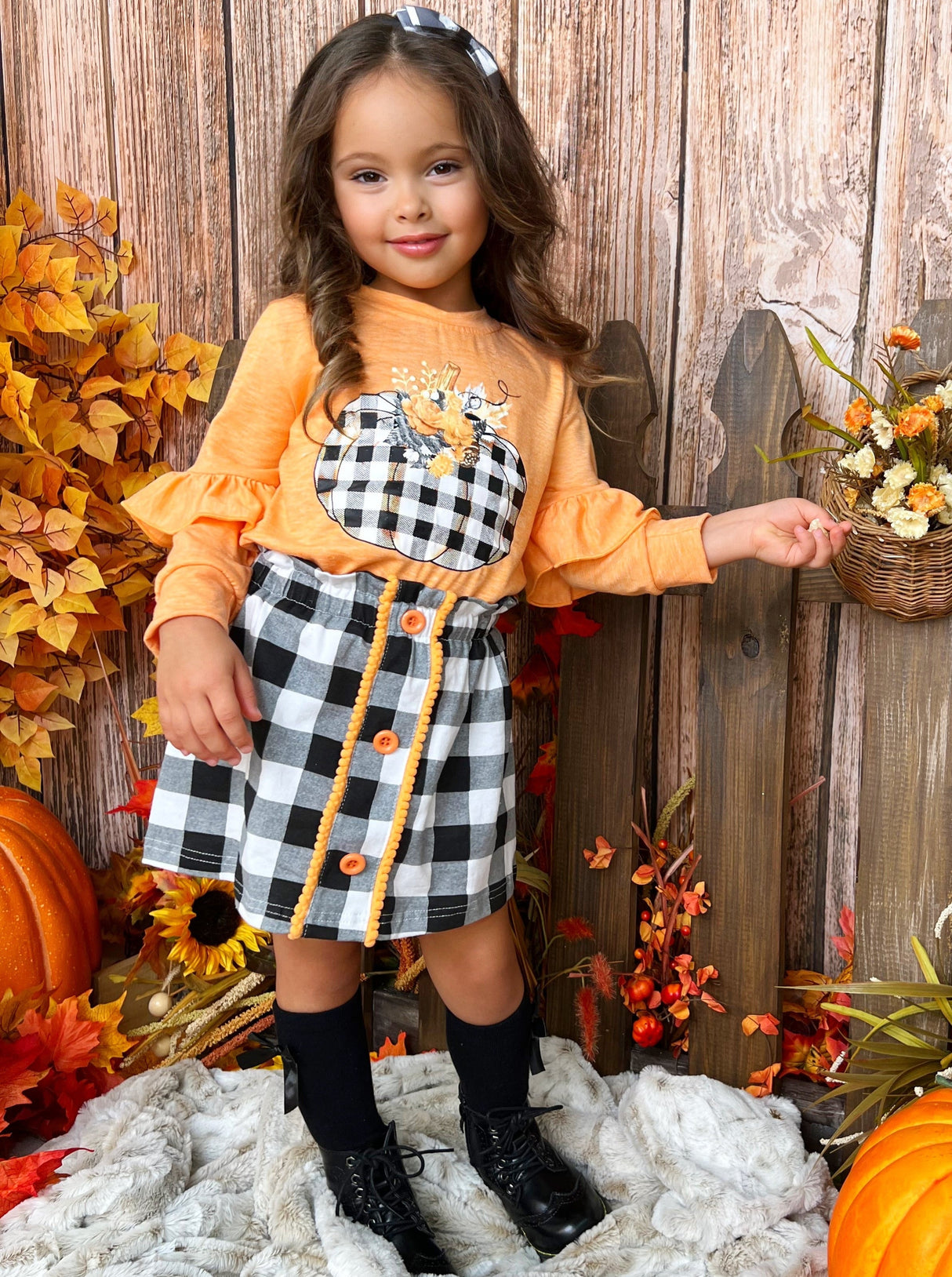 Ahead of the Carve Plaid Skirt Set