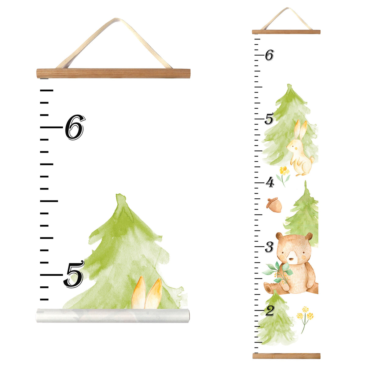 Canvas Kids Growth Chart -Forest Friends