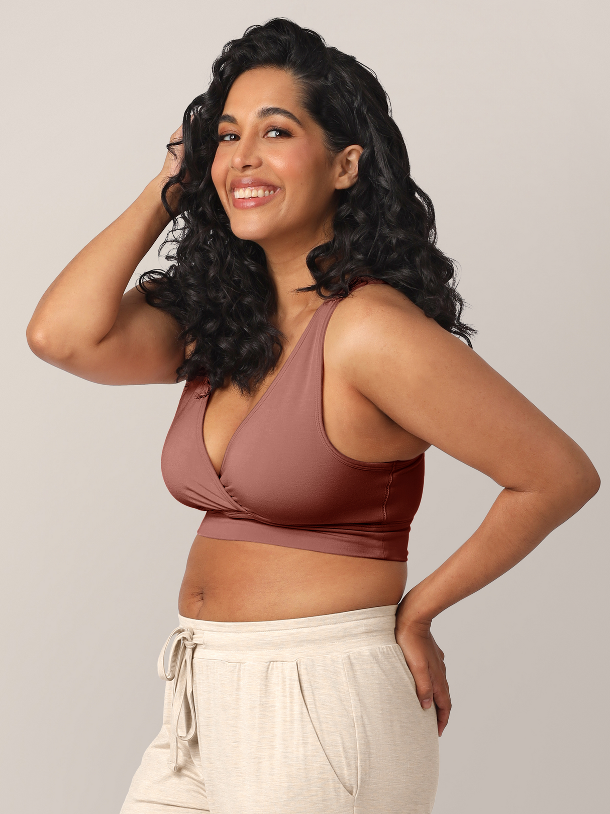 French Terry Racerback Nursing & Sleep Bra | Redwood