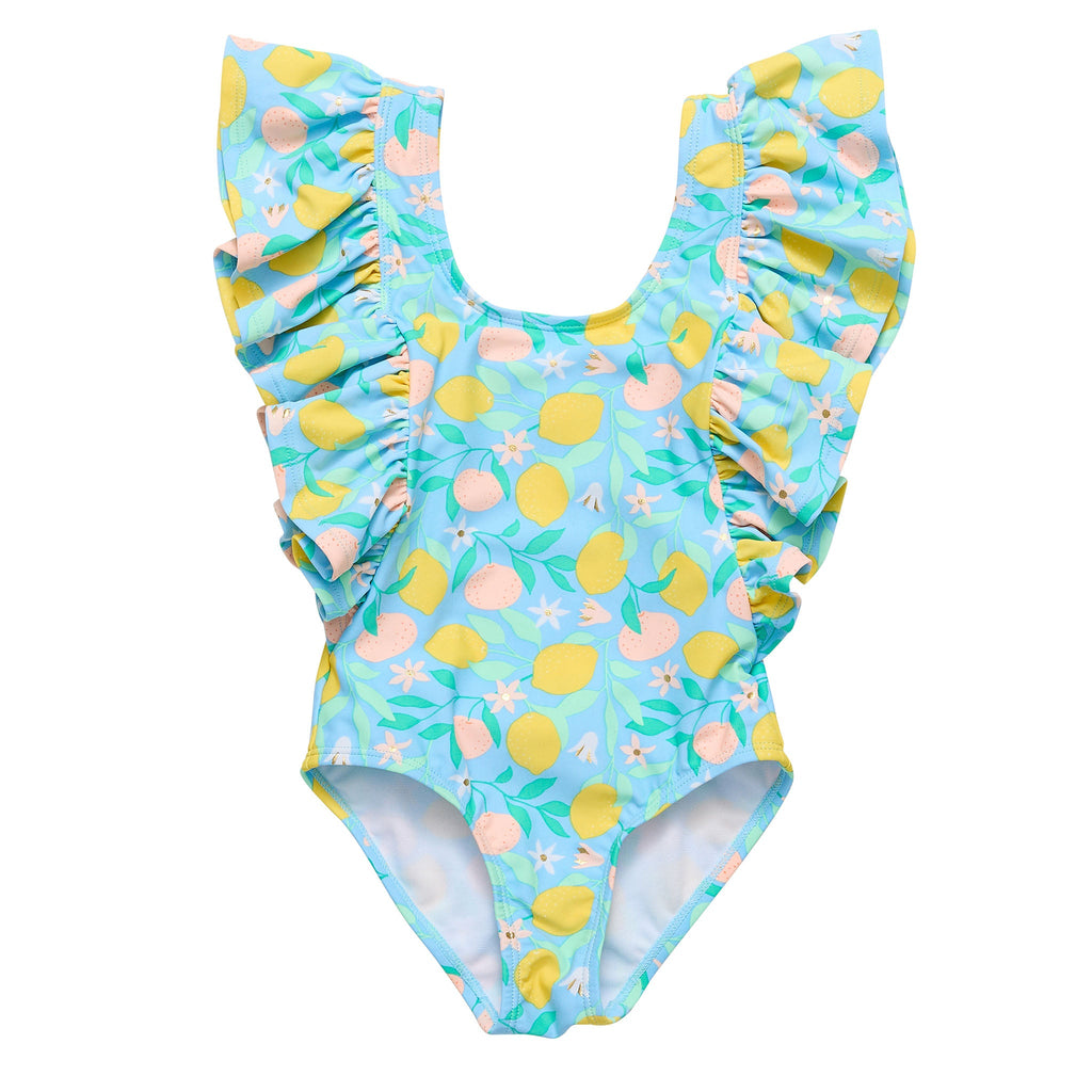 Lemon Drops Wide Frill Swimsuit - HoneyBug 