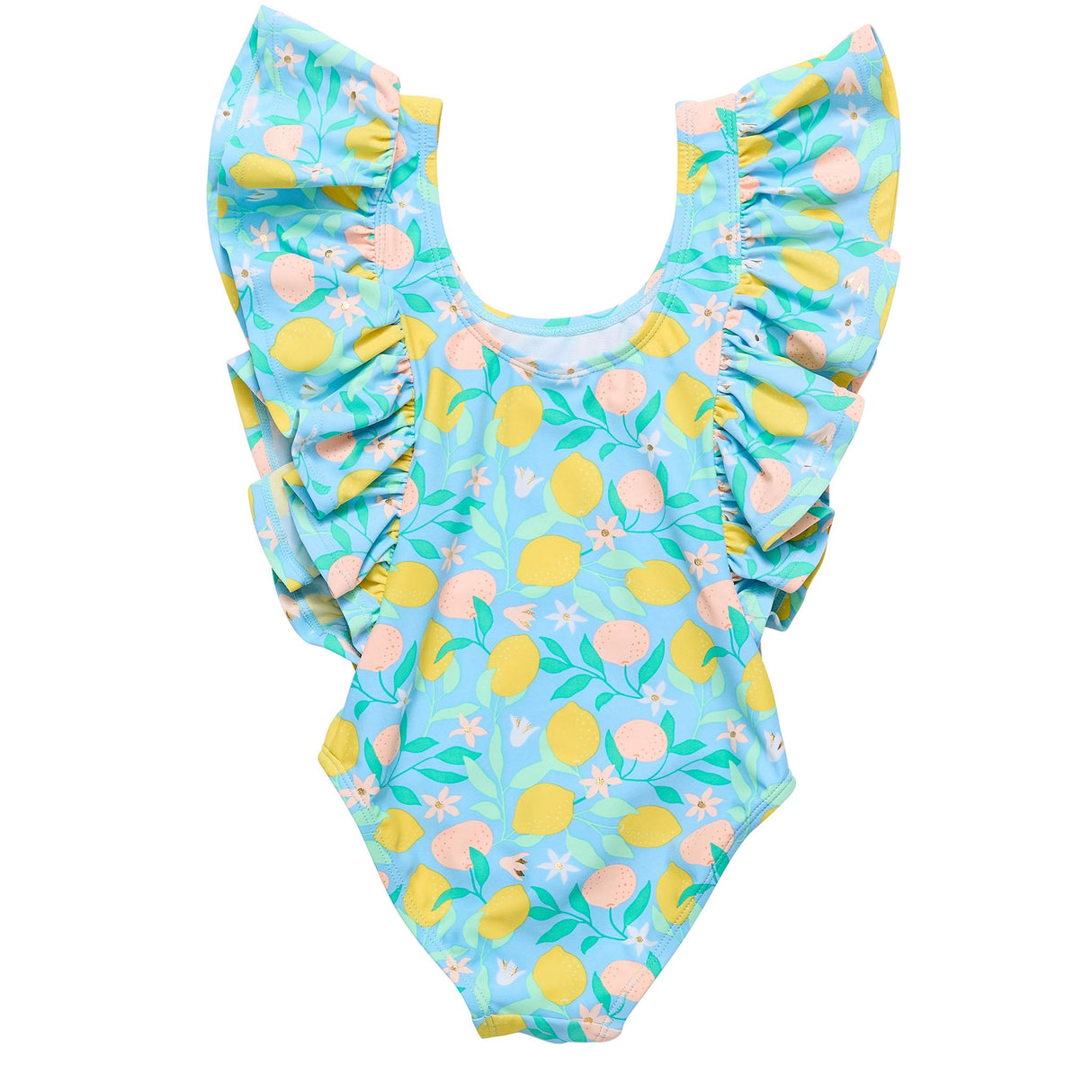 Lemon Drops Wide Frill Swimsuit - HoneyBug 