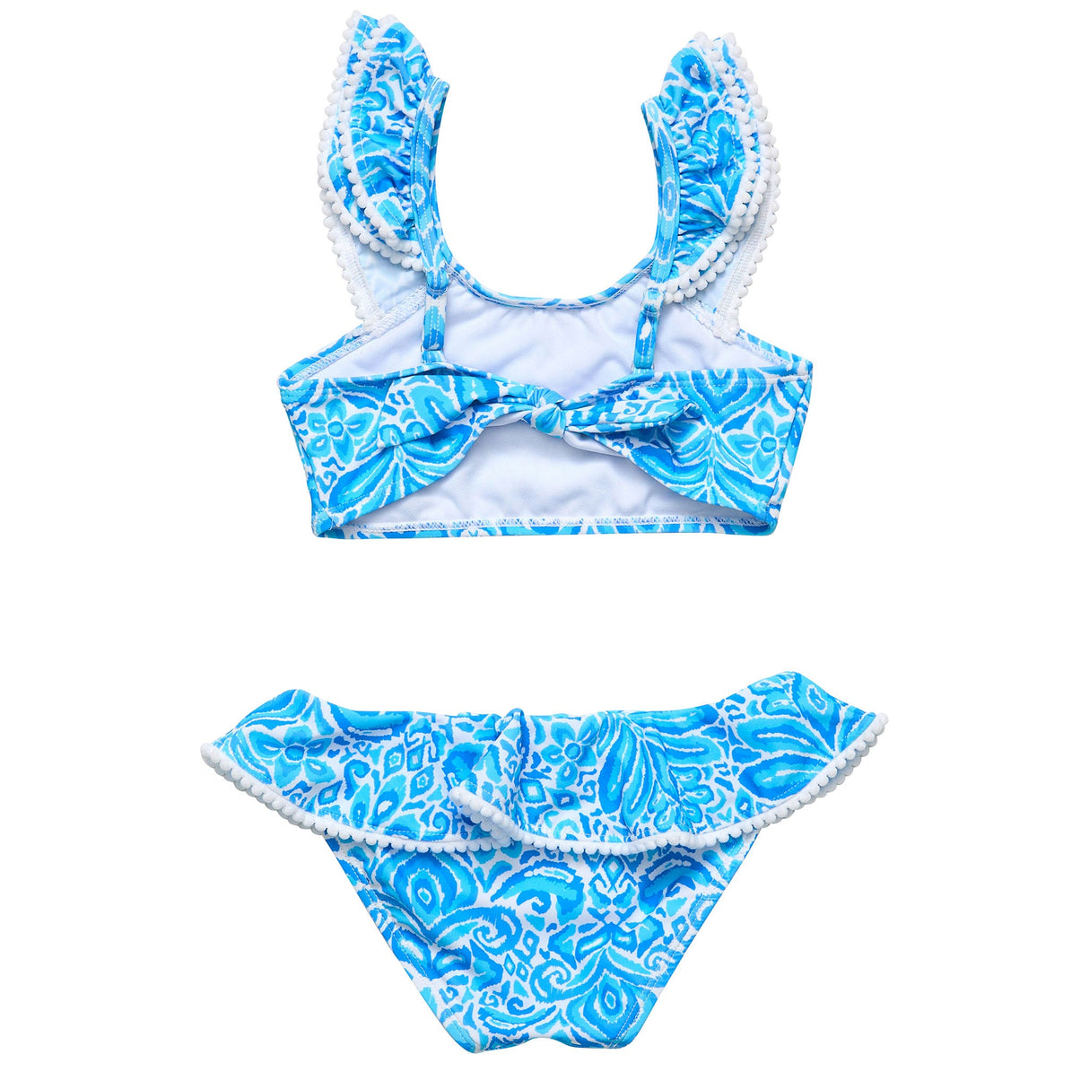Santorini Blue Frill Crop Bikini - HoneyBug 