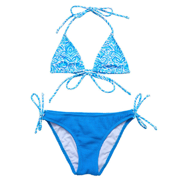 Santorini Blue Triangle Bikini - HoneyBug 