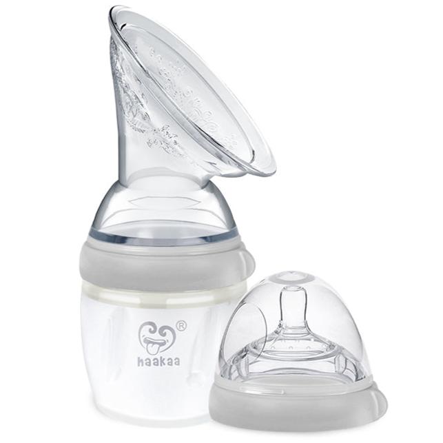 Haakaa Gen 3 Silicone Breast Pump Flange and Bottle Set 160 ml/6 oz