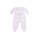 Pink Giraffe Print Smocked Footie - HoneyBug 