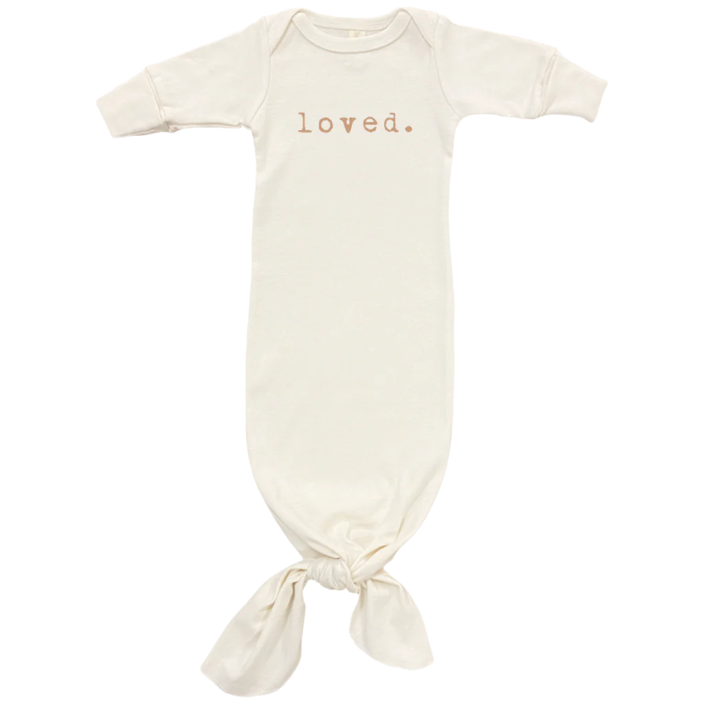 Loved - Organic Infant Gown - Clay - HoneyBug 