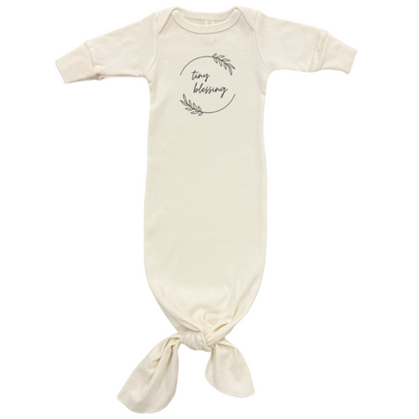 Tiny Blessing - Organic Cotton Infant Tie Gown - HoneyBug 