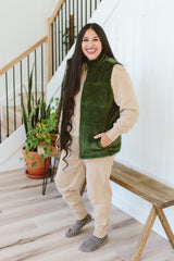 ADULT SHERPA/CORDUROY REVERSIBLE VEST | SPRUCE