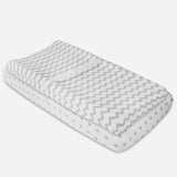 Waterproof Changing Pad Cover | Cradle Sheet Set - Grey Chevron & Polka Dot