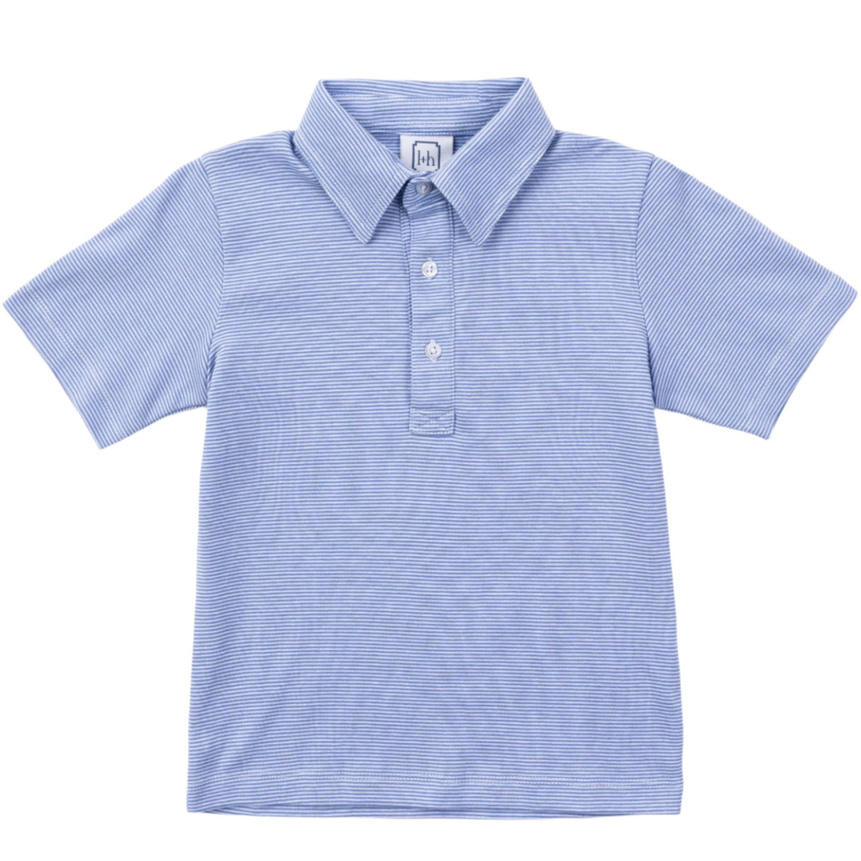 Griffin Boys' Pima Cotton Polo Golf Shirt - Blue Stripes - HoneyBug 