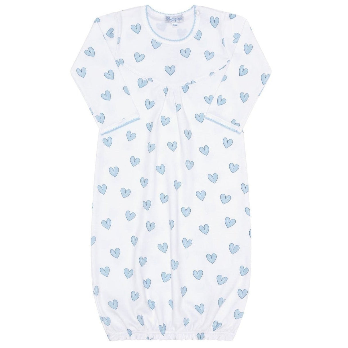 Blue Heart Print Gown - HoneyBug 