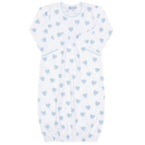 Blue Heart Print Gown - HoneyBug 