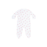 Pink Heart Print Zipper Footie - HoneyBug 