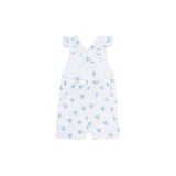 Blue Heart Print Romper - HoneyBug 