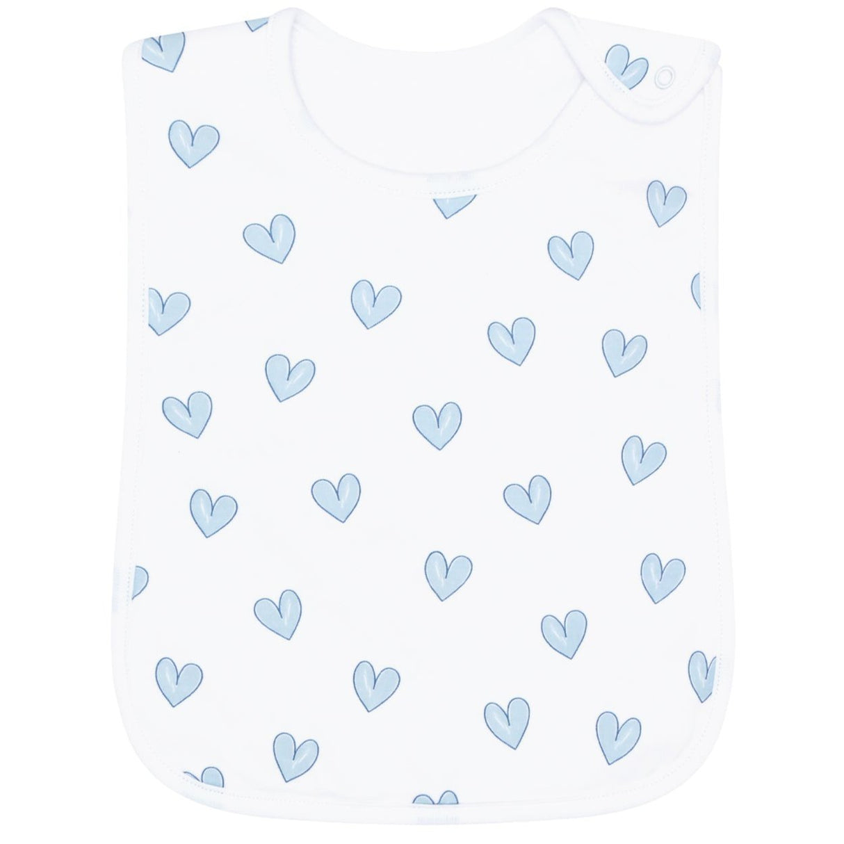 Blue Heart Print Feeding Bib