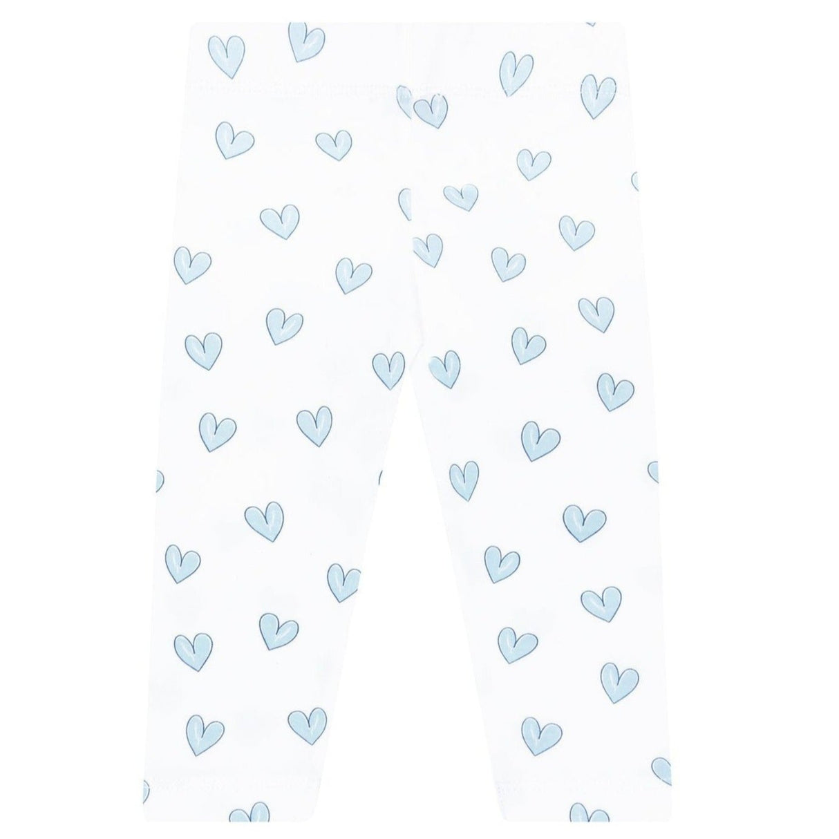 Blue Heart Print Pima Leggings - HoneyBug 