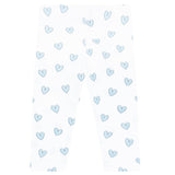 Blue Heart Print Pima Leggings - HoneyBug 