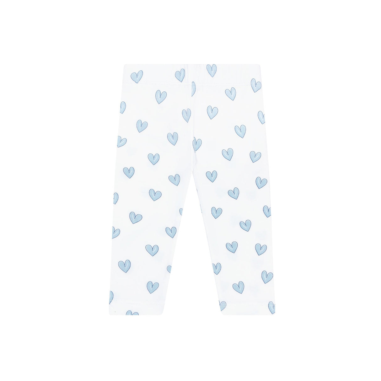 Blue Heart Print Pima Leggings - HoneyBug 