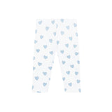 Blue Heart Print Pima Leggings - HoneyBug 