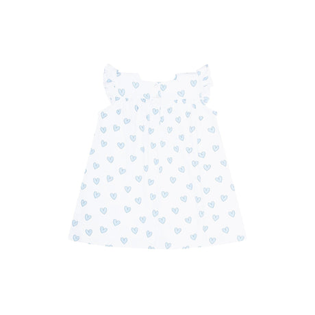 Blue Heart Print Scoop Neck Dress - HoneyBug 