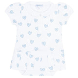 Blue Heart Print Onesie Dress - HoneyBug 