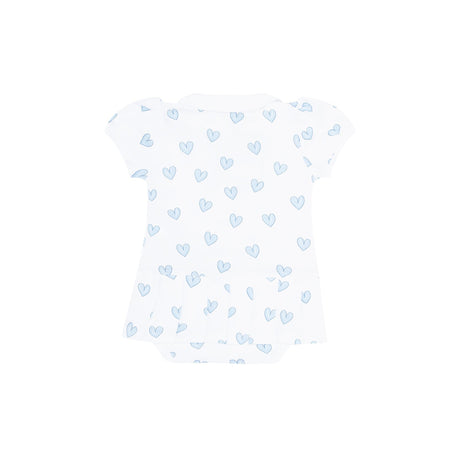 Blue Heart Print Onesie Dress - HoneyBug 