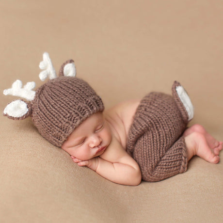 Hartley Deer Hat and Pant Newborn Set - HoneyBug 