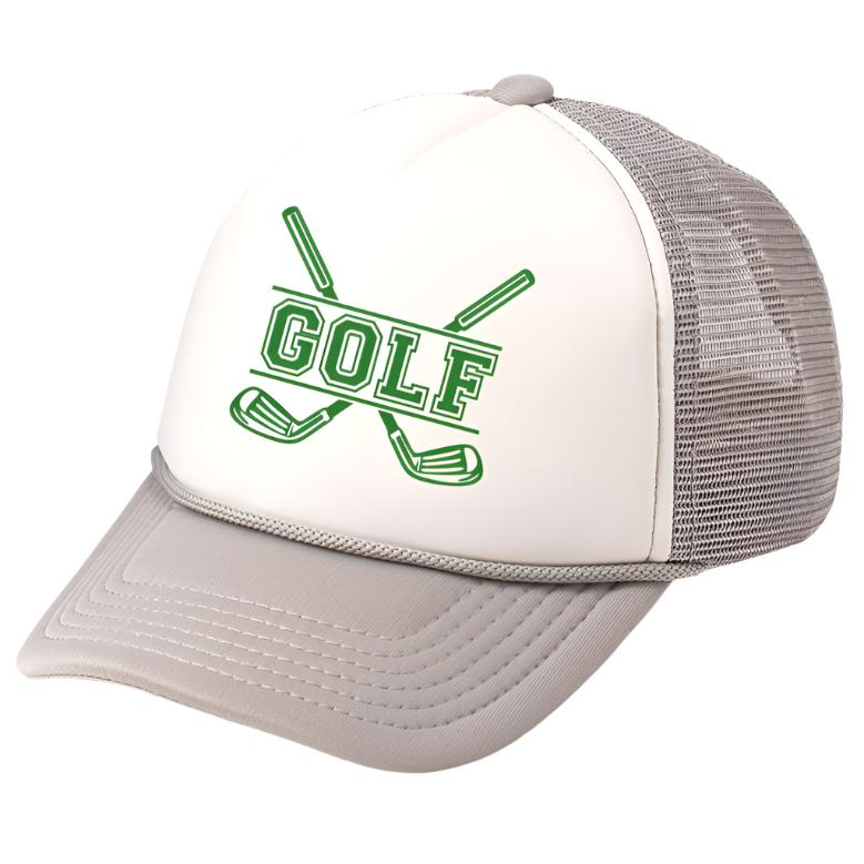 Golf Trucker Hat - Gray/White