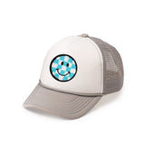 Smiley Checker Patch Trucker Hat - Gray/White - HoneyBug 