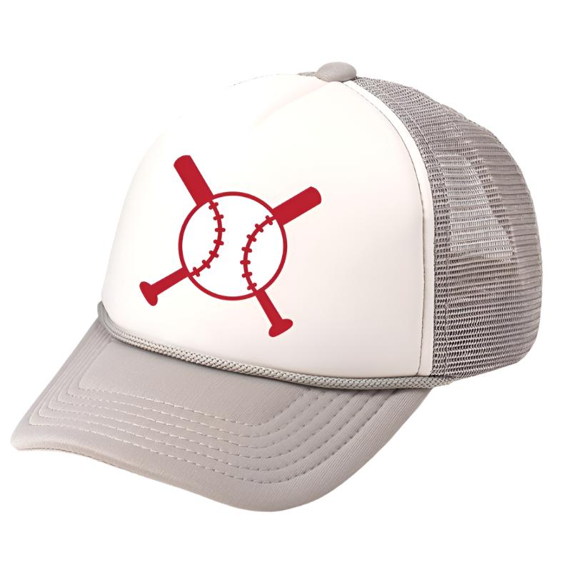 Baseball Trucker Hat - Gray/White