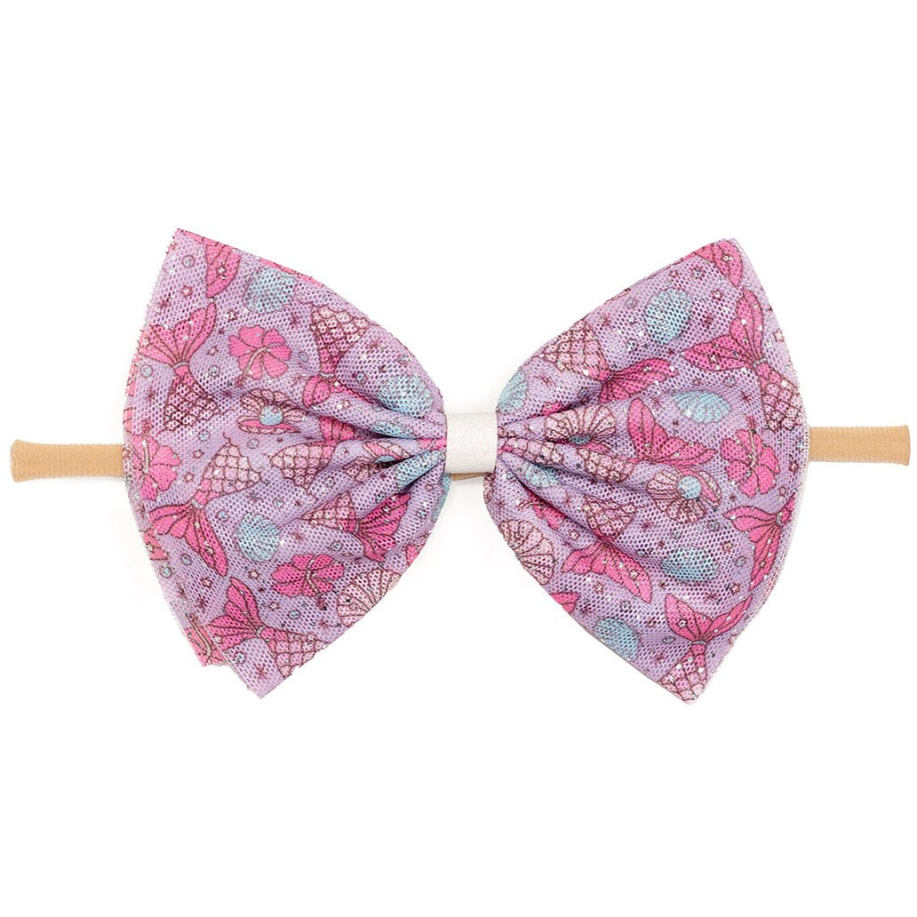 Mermaid Splash Tulle Bow Baby Headband