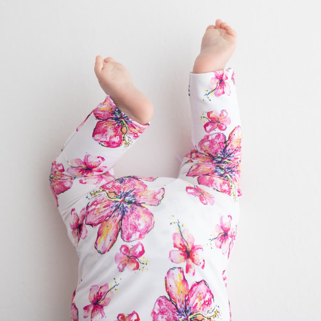 Hibiscus Kiss Bamboo Coverall - HoneyBug 