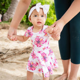 Hibiscus Kiss Infant Bamboo T-Shirt Dress + Bloomers - HoneyBug 