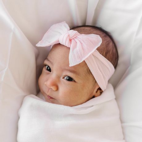 Baby Bloom Bows: Rose Quartz - HoneyBug 