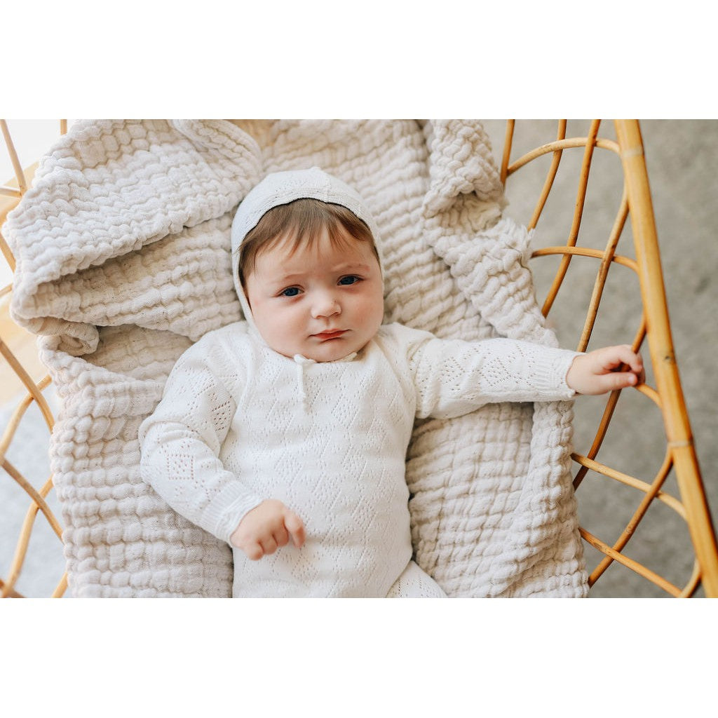 Pointelle Knit Collection - Footies - HoneyBug 