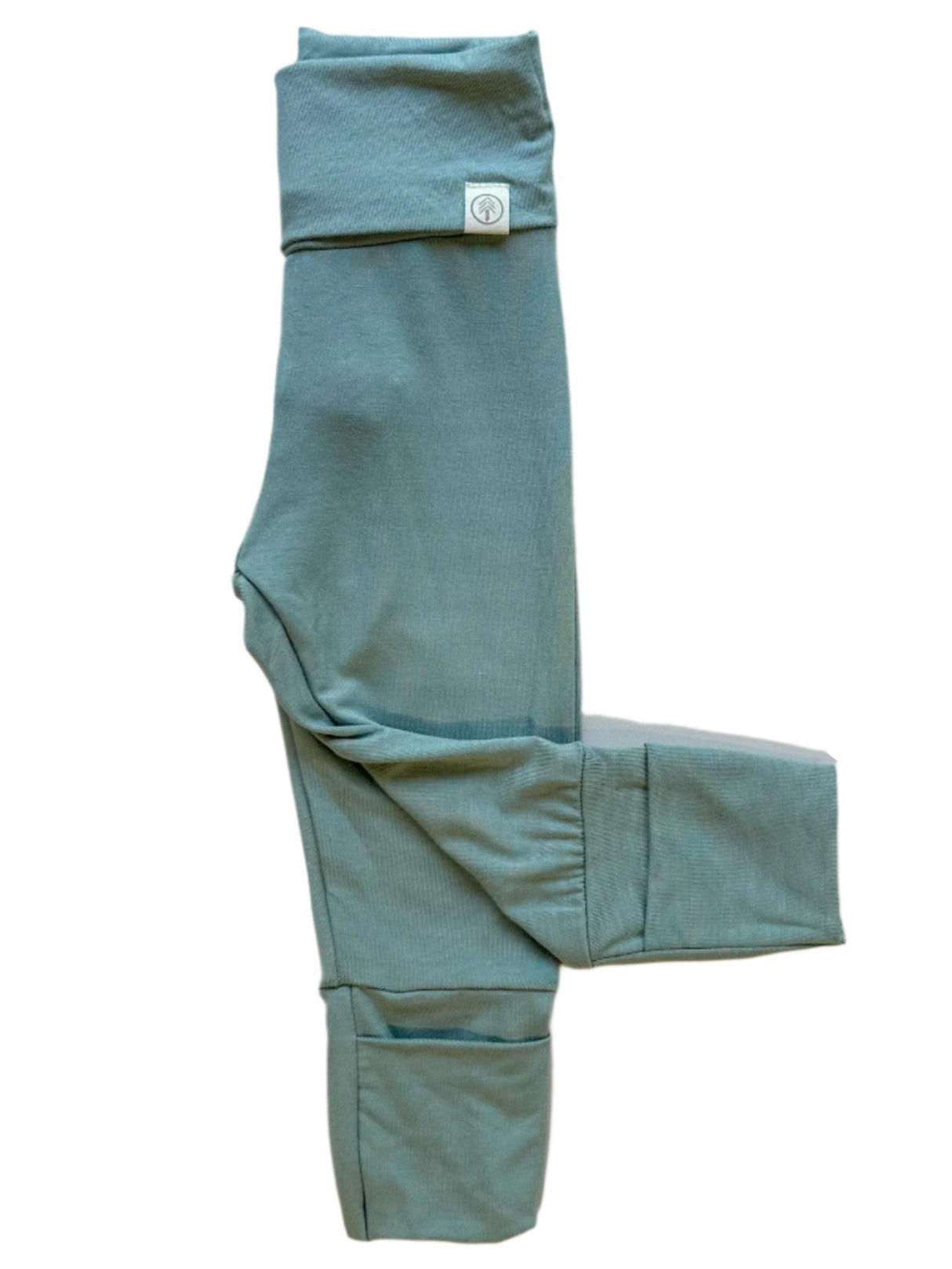 Adjusted Fit Fold Over Footie Leggings | Seafoam | Luxury Bamboo