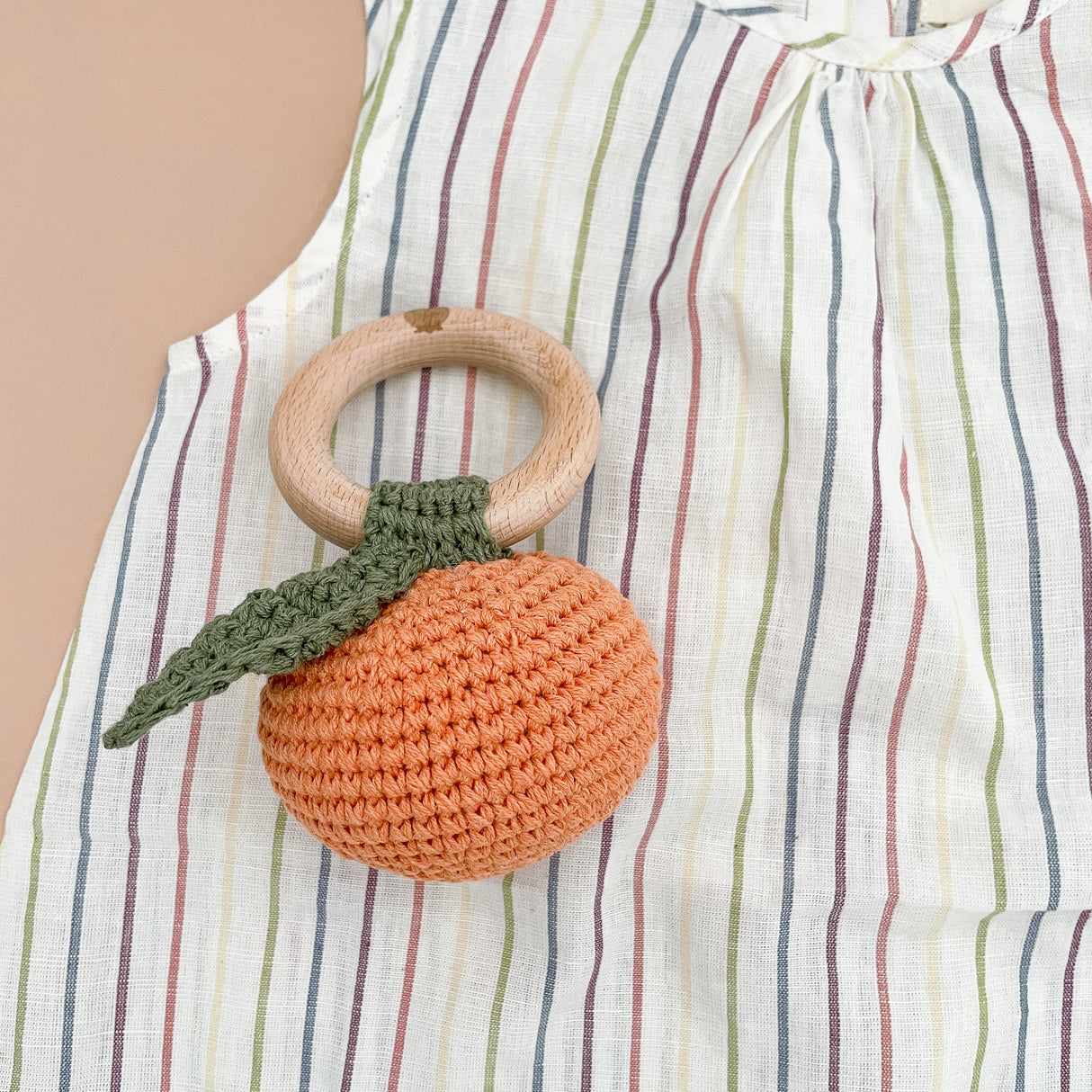 Cotton Crochet Rattle Orange Pumpkin - HoneyBug 