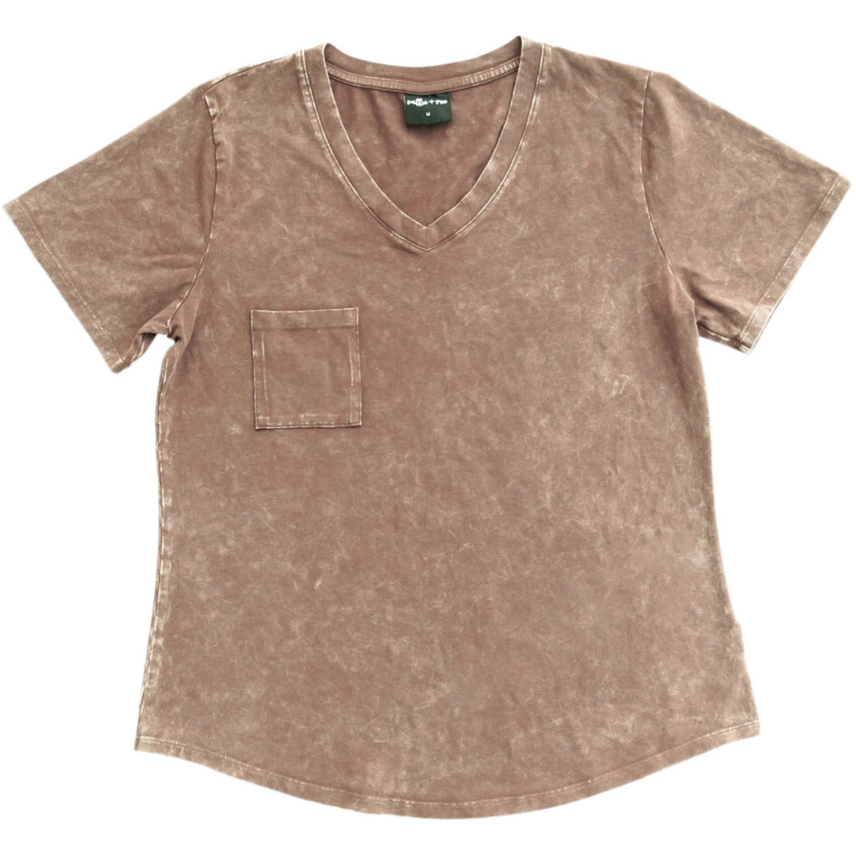 MAMA V-NECK- Bark Snow Wash