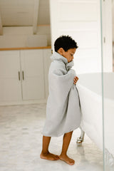 Hooded Towel & Washcloth - Misty Blue