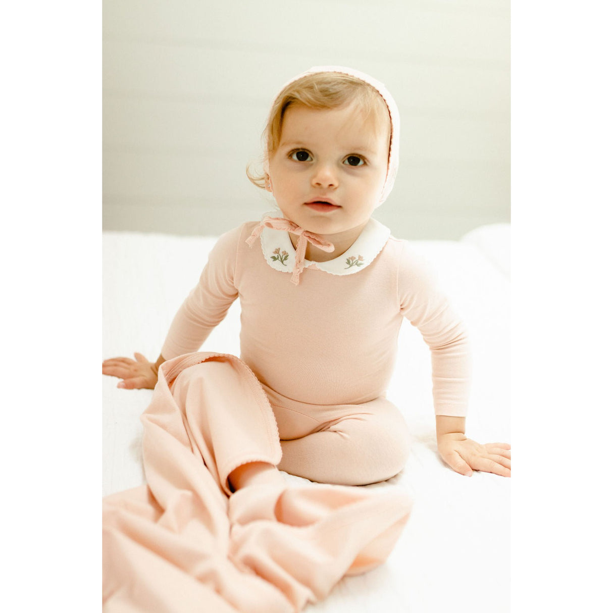 Jersey Cotton -Embroidered Collar Collection- Footies - HoneyBug 