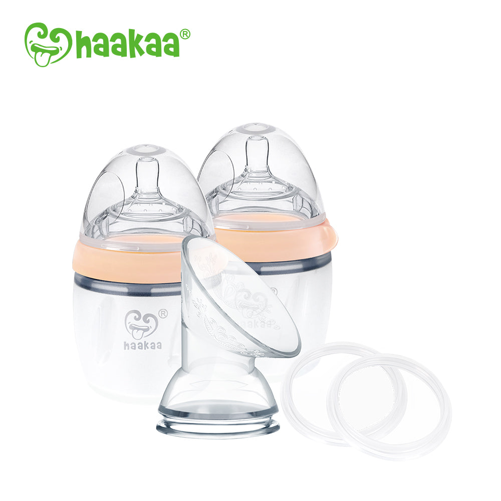 Haakaa Gen 3 Silicone Breast Pump and Bottle Pack 160 ml/6 oz